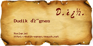 Dudik Ágnes névjegykártya