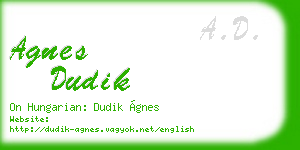 agnes dudik business card